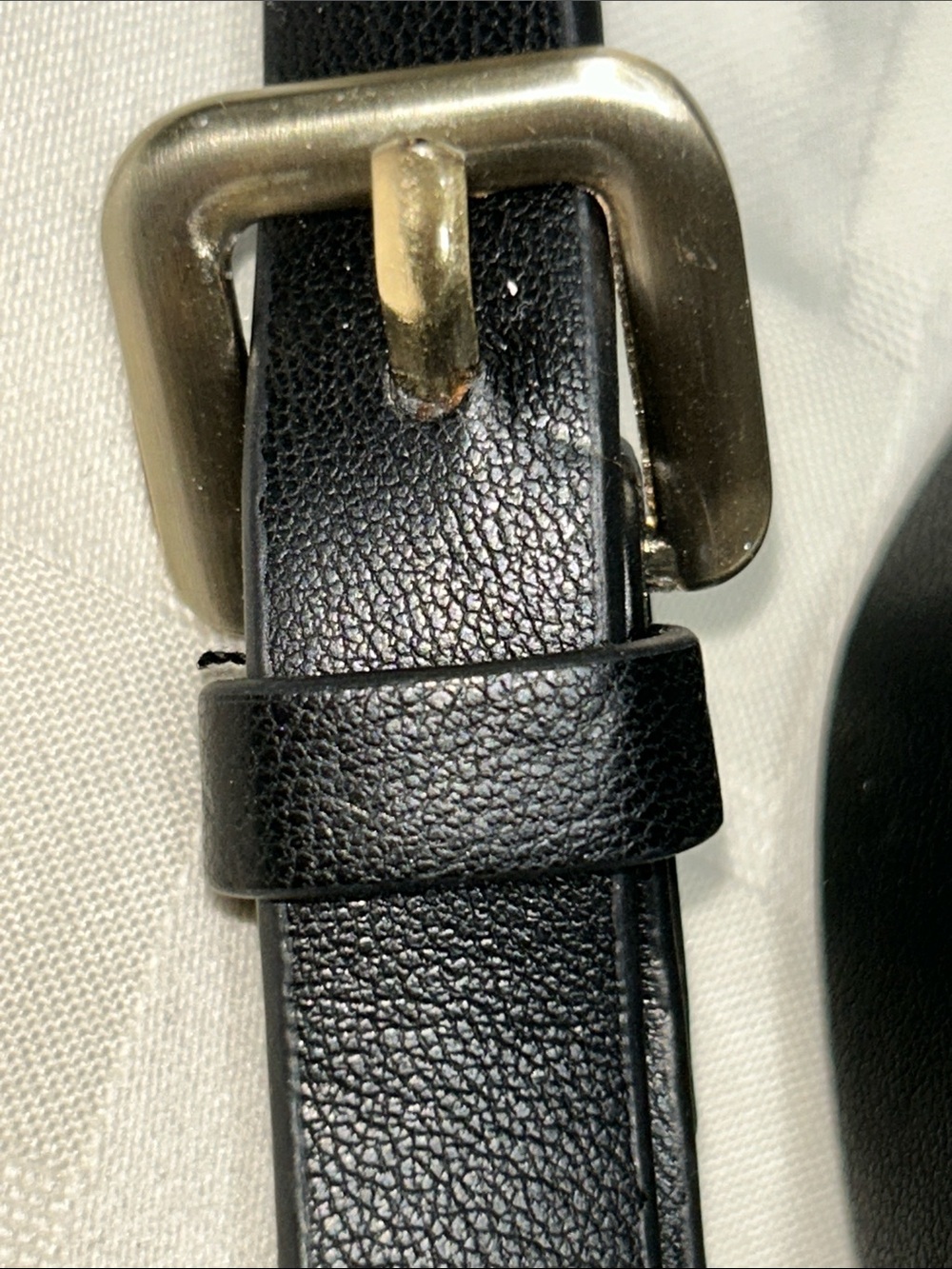 Black Crossbody Strap with Gold Hardware